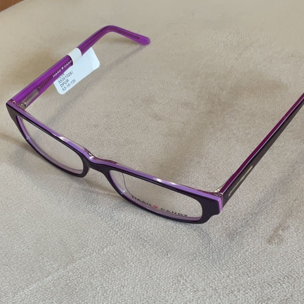COPY - COPY - NWT HARD CANDY EYEGLASSES HC04 DPUR 53 16 135 PURPLE FRAMES NEW L… - Picture 3 of 9